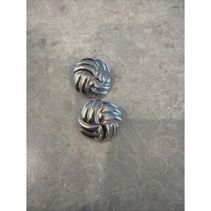 Vintage Silver Plated Monet Clip On Earrings